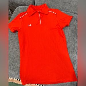 Under Armour Orange Womens Golf Short Sleeve Shirt Polo Size XS